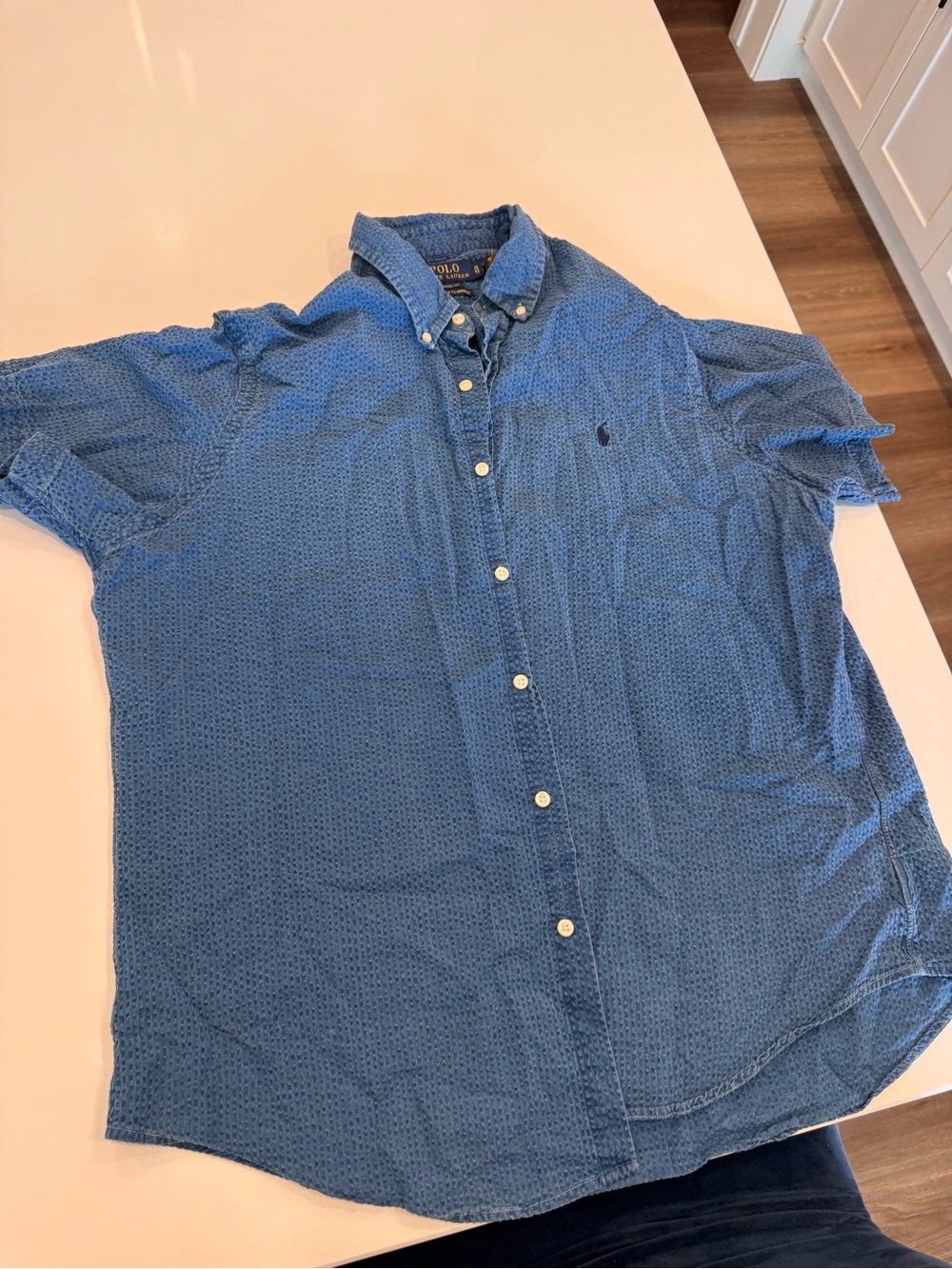 Polo Ralph Lauren Blue Patterned Shirt XL